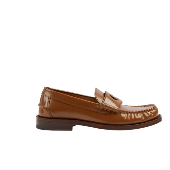 Gucci Women's Brown Interlocking G’s Leather Loafers - Picture 4 of 4